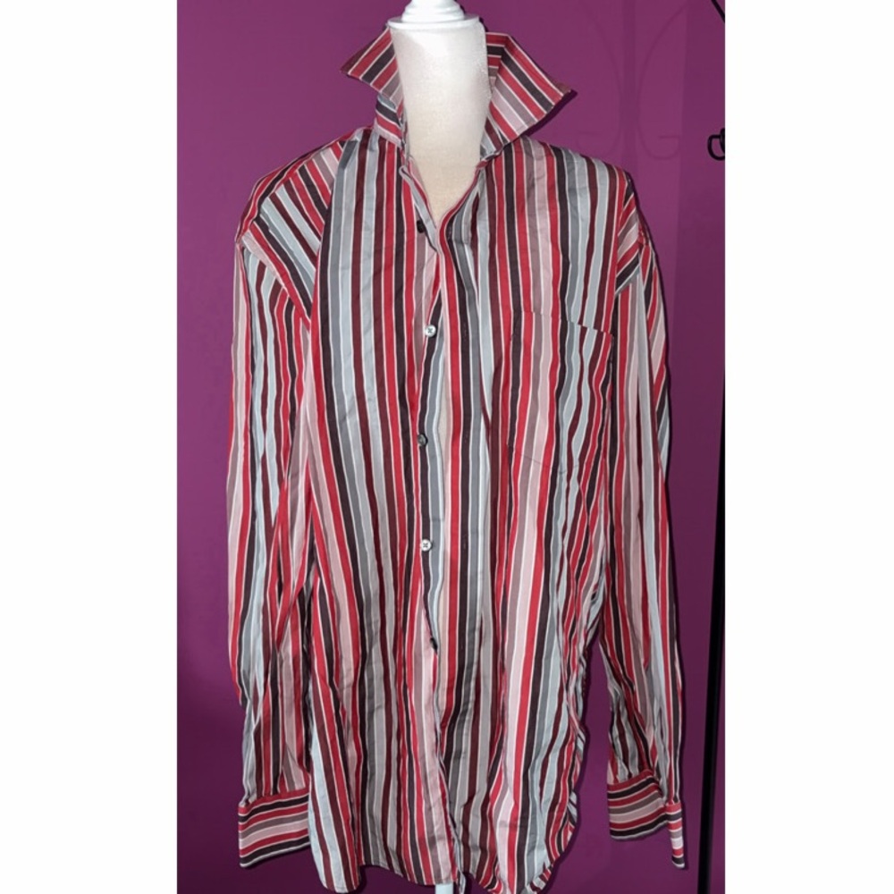 MENS Express Striped Button-Up Shirt - Picture 3 of 4